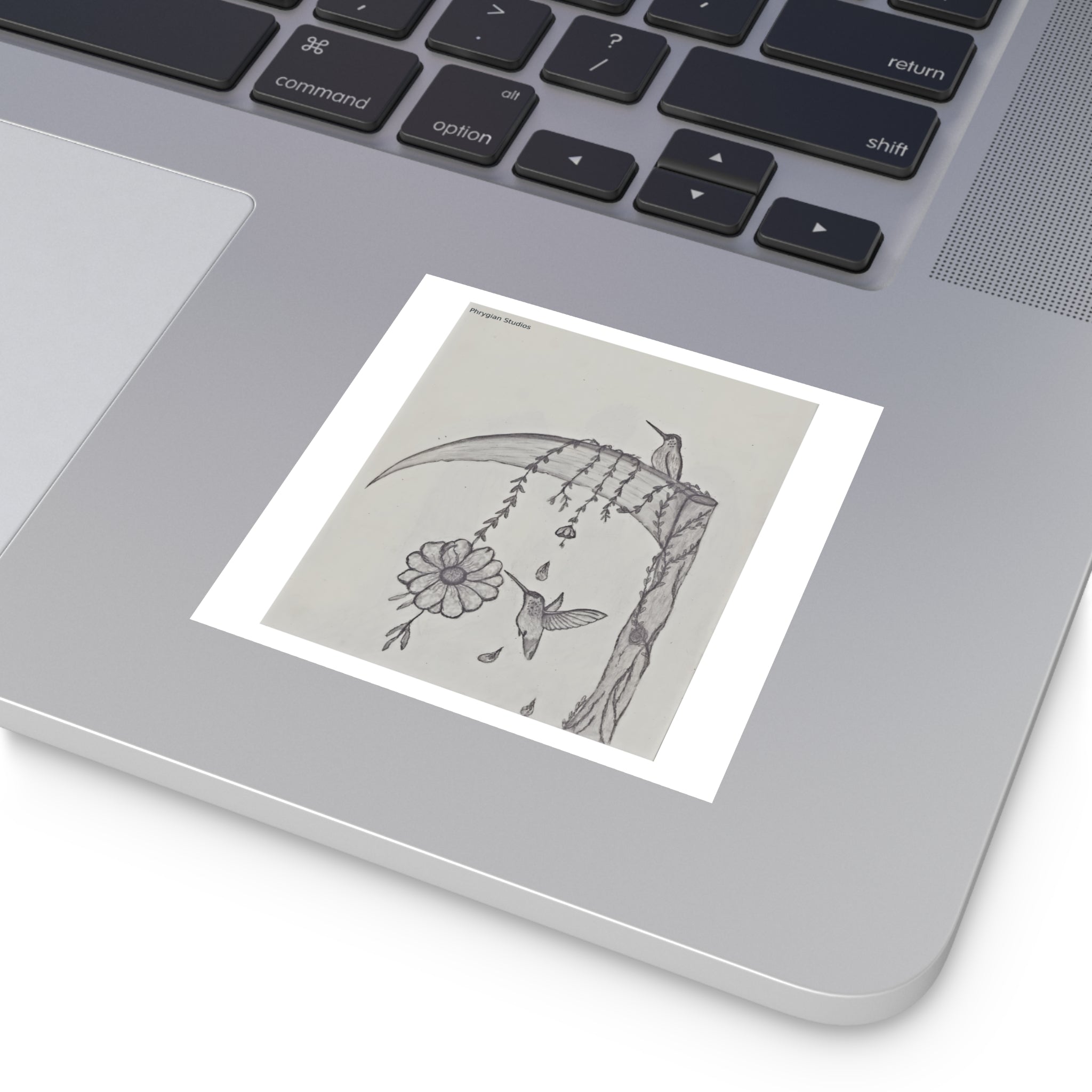 Hummingbird Square Vinyl Sticker