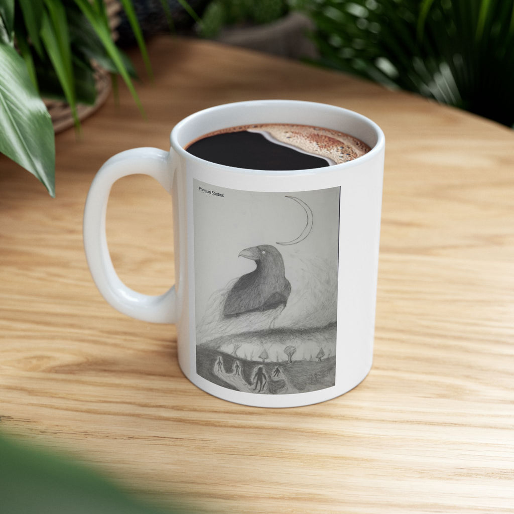 Ethereal Raven Art Mug - Ceramic Coffee Cup (11oz, 15oz)