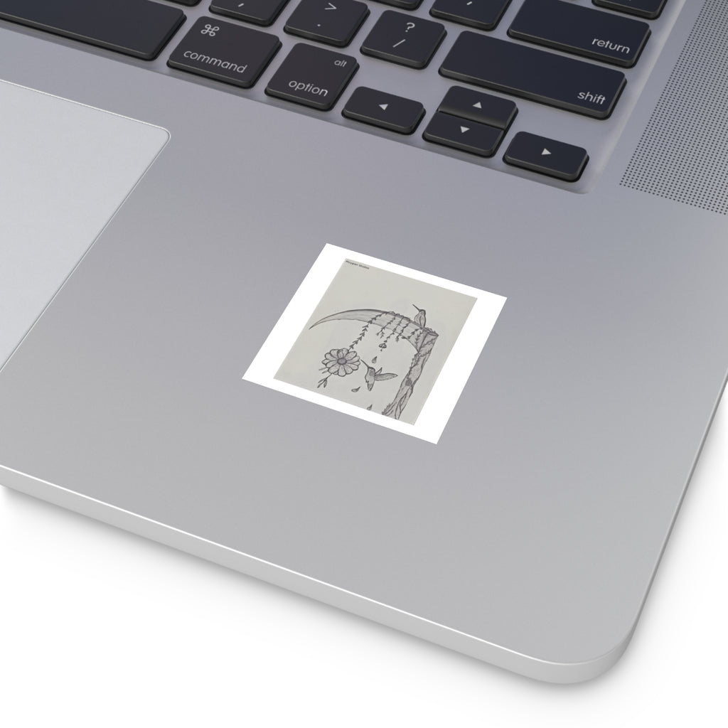 Hummingbird Square Vinyl Sticker
