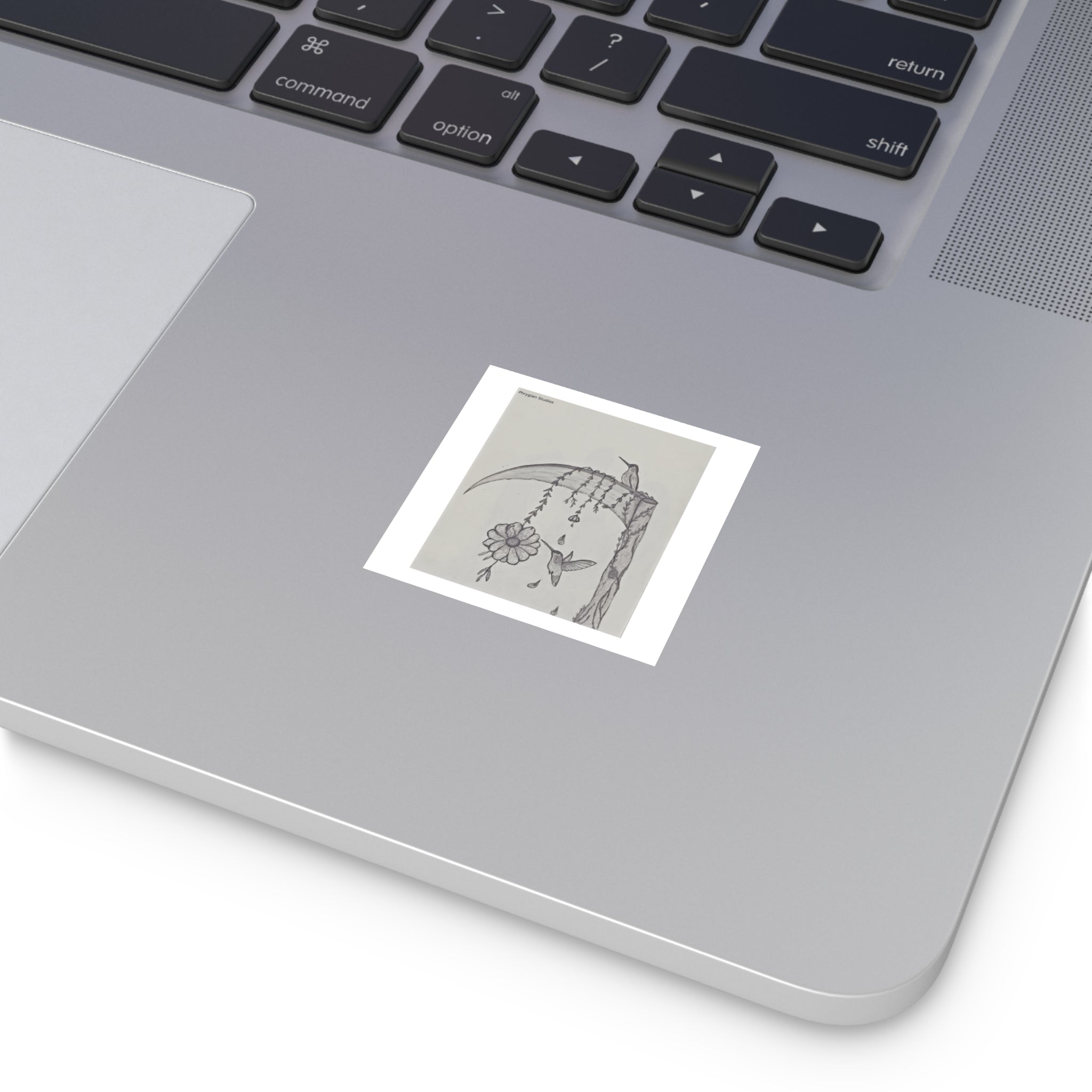 Hummingbird Square Vinyl Sticker