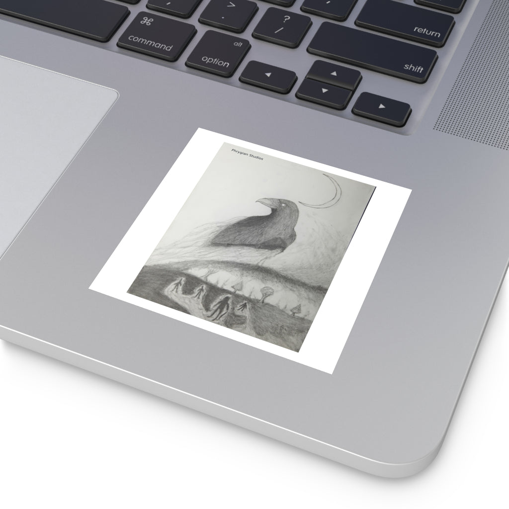 Ethereal Raven Square Vinyl Sticker