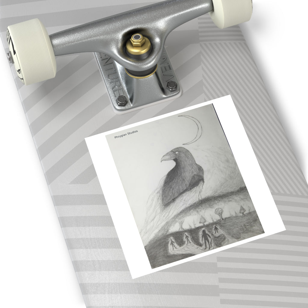 Ethereal Raven Square Vinyl Sticker