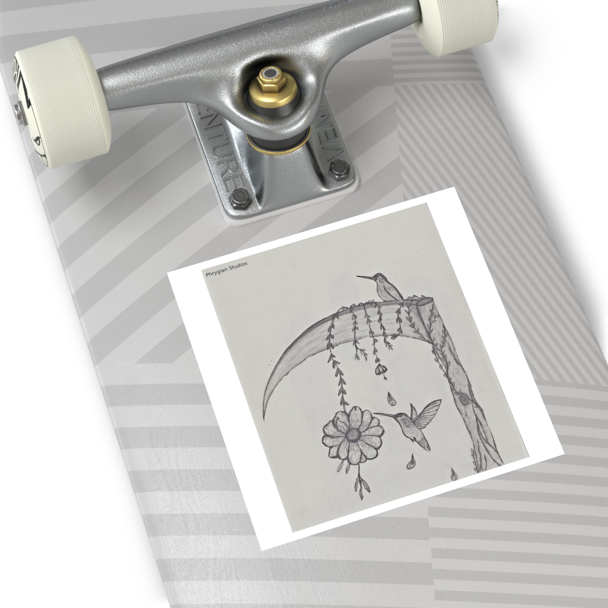 Hummingbird Square Vinyl Sticker