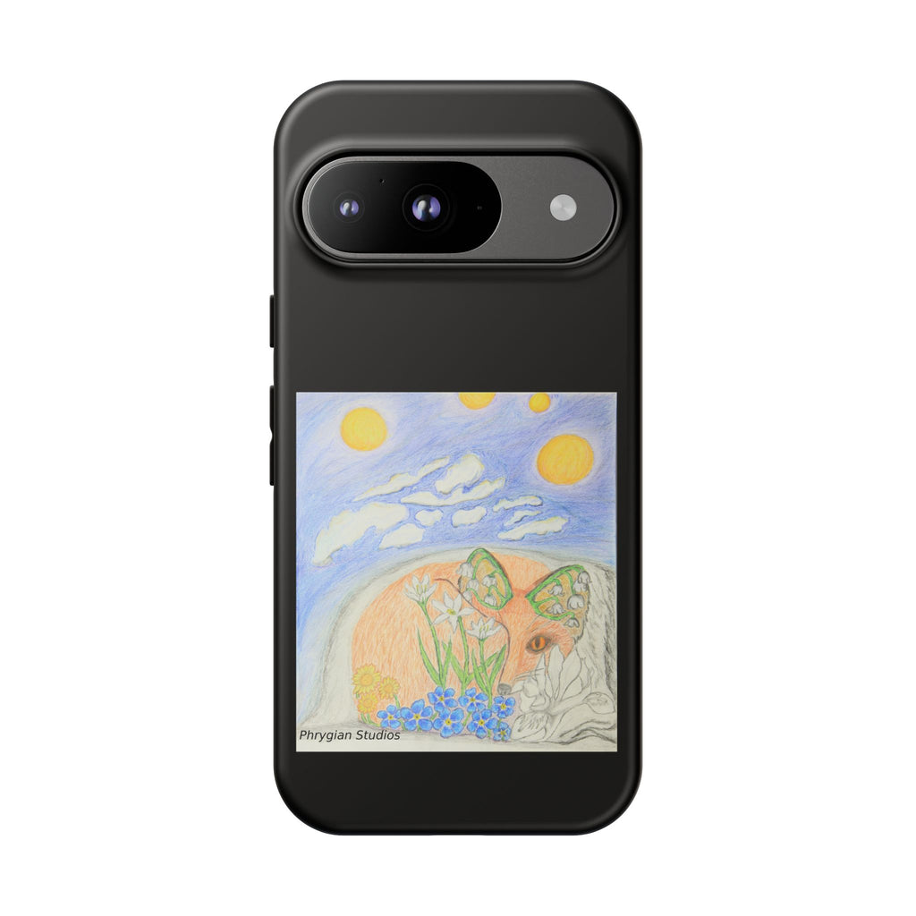 Floral Fox Art Protective Phone Case