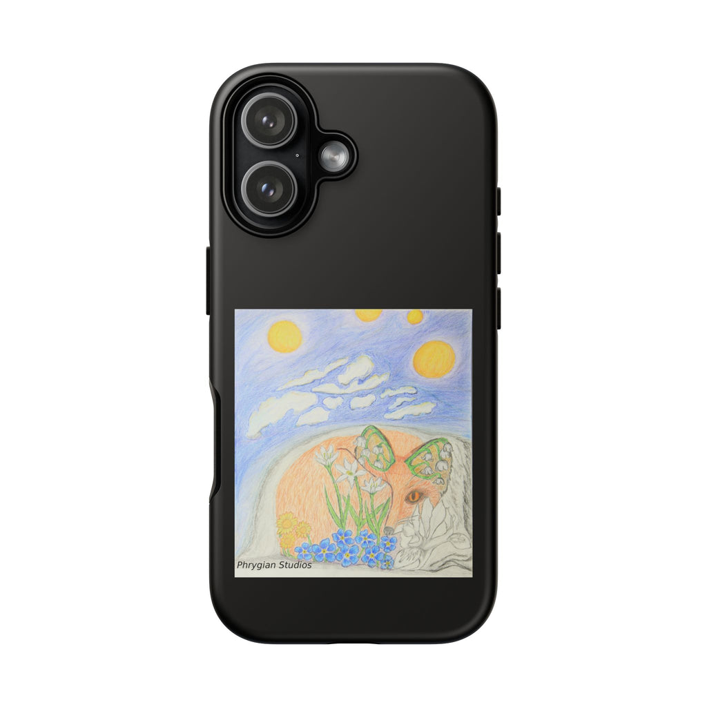 Floral Fox Art Protective Phone Case